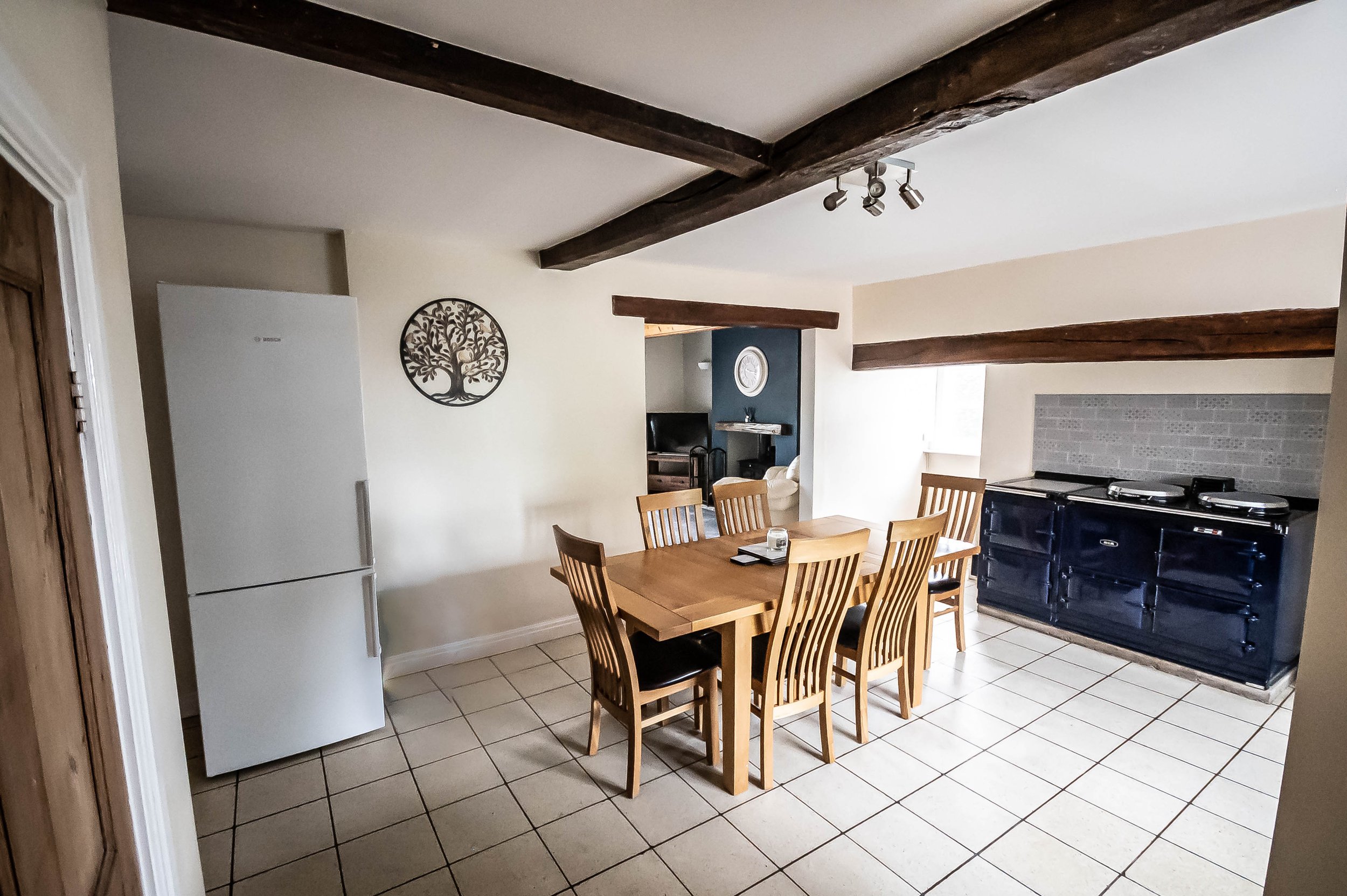 The farmhouse kitchen and dining room