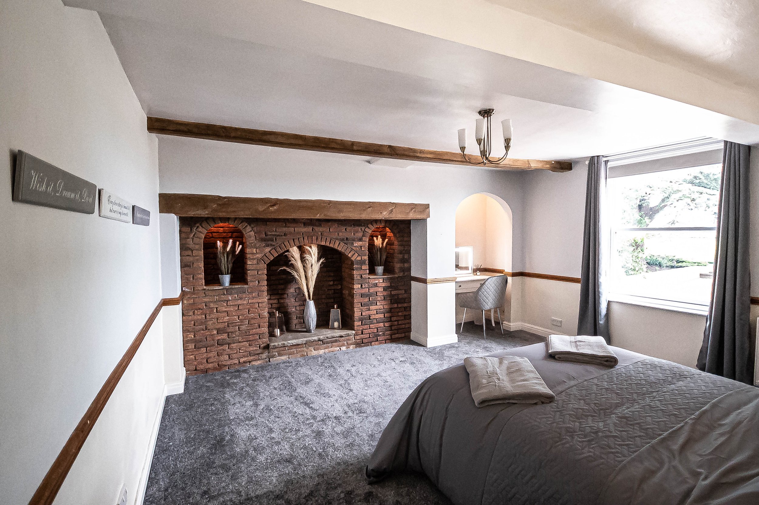 A farmhouse bedroom