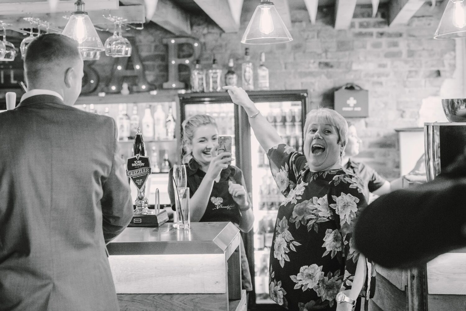 Guests gathered in the bar lounge
