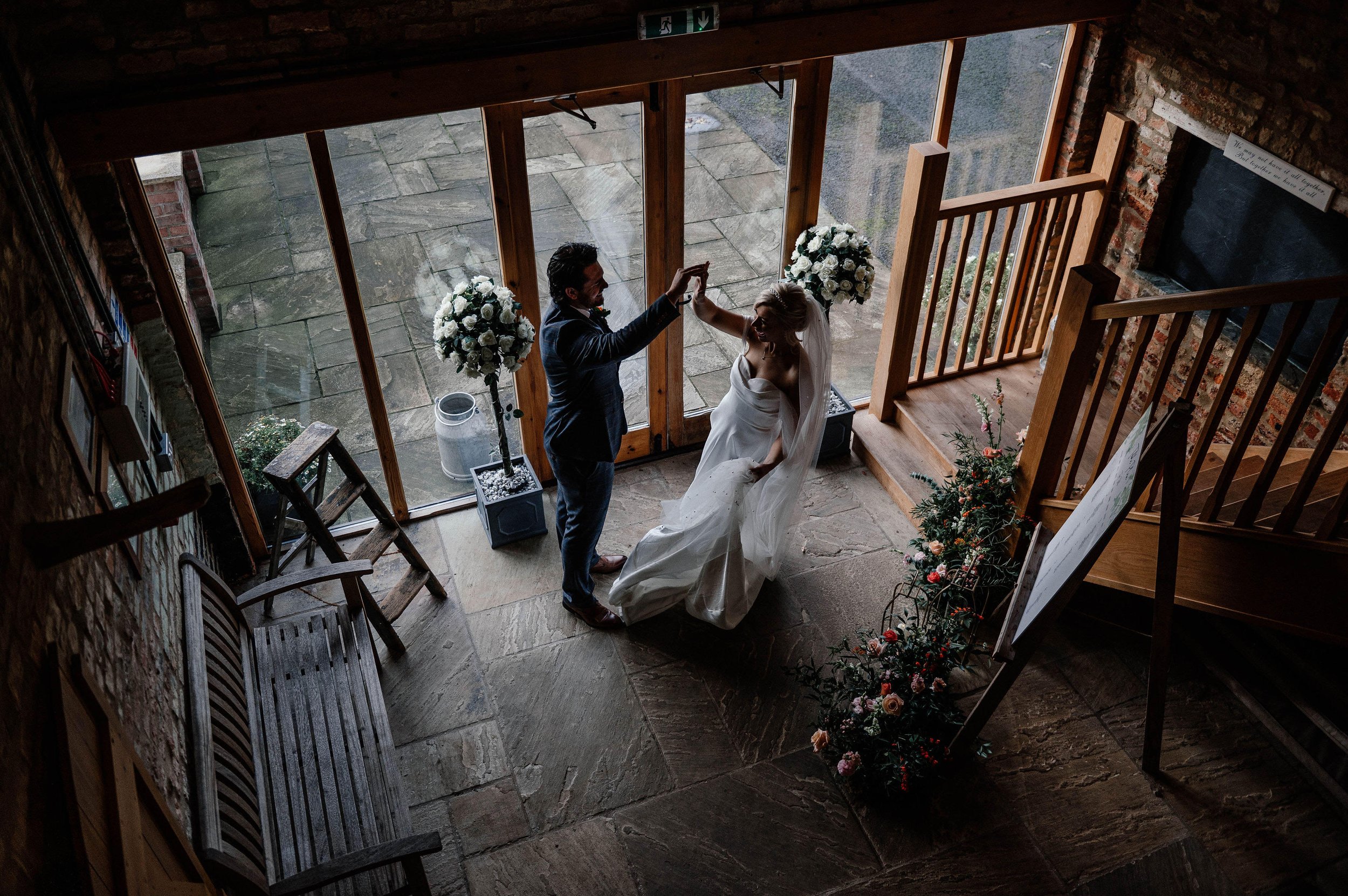Barn dressed for a wedding